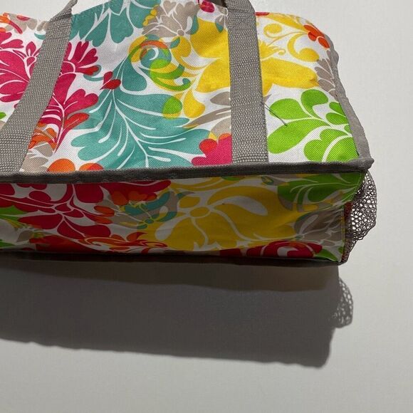 Women's Multicolor Floral Open Top Double Shoulder Strap Tote Bag OS - Picture 5 of 9